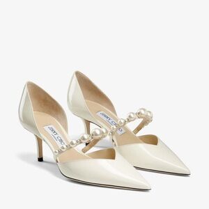 Jimmy Choo Aurelie 65 Latte/White Size 38.5
